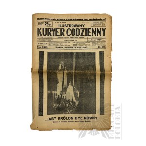 II RP - Ilustrowany Kurier Codzienny z 19 Maja 1935 r. Informujący o Pogrzebie Marszałka Józefa Piłsudskiego, Kraków.