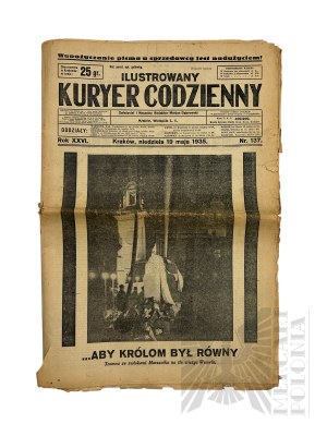 II RP - Illustrated Daily Courier of May 19, 1935 Informing about the Funeral of Marshal Jozef Pilsudski, Krakow.
