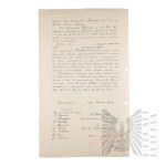 II RP - Odpis Dyplomu Ukończenia Państwowego Wyższego Kursu Nauczycielskiego w Warszawie Włodzimierza Downara.
