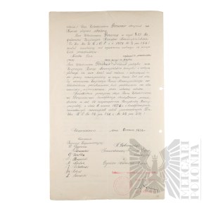 II RP - Copy of the Diploma of Completion of the State Higher Teacher Training Course in Warsaw by Włodzimierz Downar.