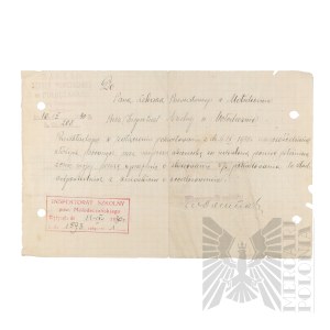 II RP - Confirmation of the Submission of Documents by Vladimir Downar. Połoczany.