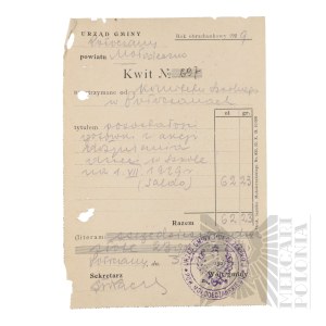 II RP - Kwit za Rok Obrachunkowy 1929 Włodzimierza Downara. Połoczany.