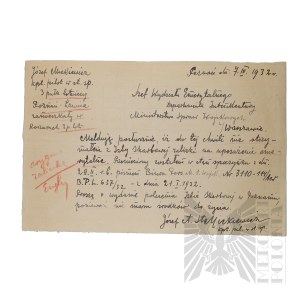 II RP - Wniosek o Wypłatę z Izby Skarbowej kpt. pil. Józefa Mickiewicza, 3 Pułk Lotniczy, Poznań - Ławica.