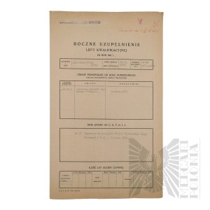 II RP - Roczne Uzupełnienie Listy Kwalifikacyjnej za rok 1928 gen. bryg. Jerzego Ferek-Błeszyńskiego.