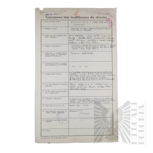 II RP - Provisional Qualification List of Brig. Gen. Jerzy Błeszynski with Handwritten Signature of Gen. Piskor.