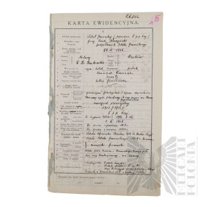 II RP - Copy of the Record Card of Brig. Gen. Jerzy Błeszynski.