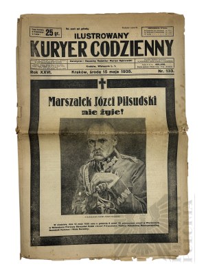 II RP - Illustrowany Kurier Codzienny of May 15, 1935, Informing on the Death of Marshal Jozef Pilsudski, Krakow.
