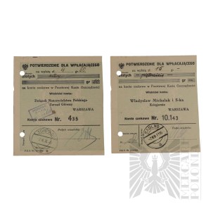 II RP - Zestaw Potwierdzeń Wpłat Dokonanych przez Jerzego Downara.