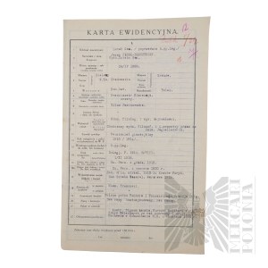 II RP - Record Card of Brig. Gen. Jerzy Ferek-Bleszynski.