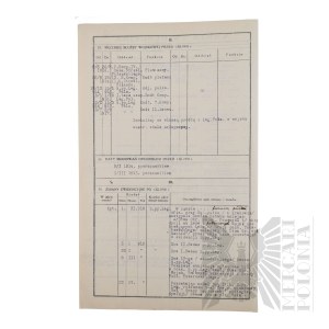 II RP - Record Card of Brig. Gen. Jerzy Ferek-Bleszynski.