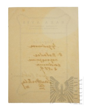 II RP - Award from the weekly magazine Rara Avis, Warsaw, 5 XI 1930