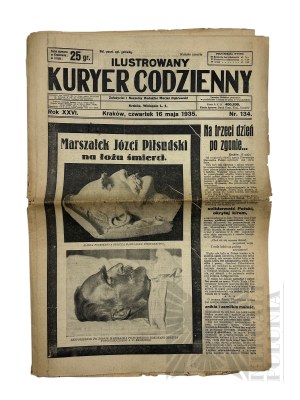 II RP - Illustrowany Kurier Codzienny, May 16, 1935, Includes Posthumous Photo of Marshal Jozef Pilsudski, Krakow.
