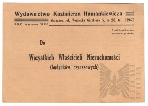 II RP - Advertising leaflet of Kazimierz Hamankiewicz Publishing House, Warsaw 1937.