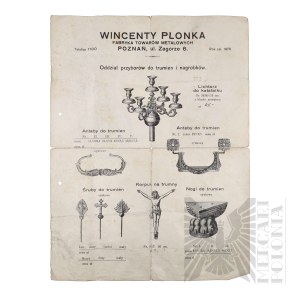 II RP - Advertising Leaflet of Coffin and Tombstone Accessories of the Metal Goods Factory, Poznań