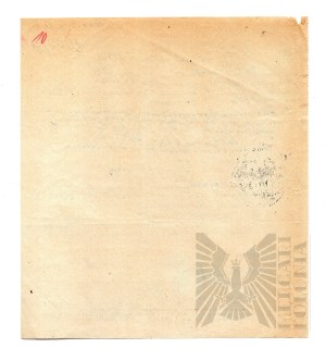 II RP - Medical Statement of the VII District Hospital in Poznań for Capt. pil. Józef Mickiewicz.