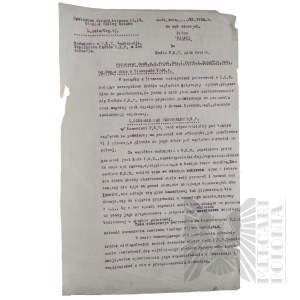 II RP - Tajne Pismo Dowództwa Okręgu Korpusu nr IV do Komendanta P.K.U. Łódź-Powiat. Na Dokumencie Widniej Pieczęć P.K.U. Łódź-Powiat.