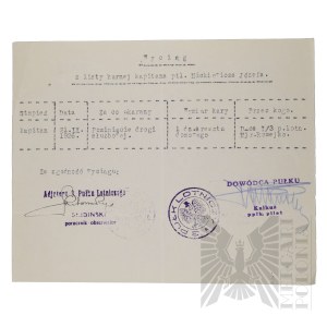 II RP - Excerpt from the Criminal List of Pilot Capt. Joseph Mickiewicz.