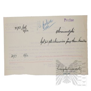 II RP - Zaświadczenie Ministerstwa Spraw Wojskowych w Sprawie kpt. pil. Józefa Mickiewicza.