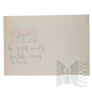 II RP - Certificate of the Ministry of Military Affairs in the Case of Capt. Pilot Joseph Mickiewicz.