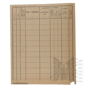 II RP - Excerpt from the Sick Report Book for Pilot Capt. Joseph Mickiewicz.