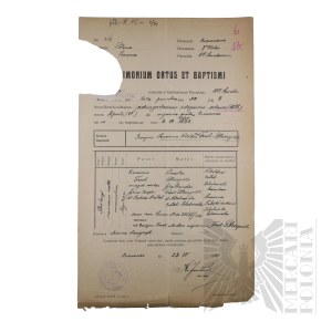 II RP - Copy of the Act of Baptism of Jerzy Ferek-Bleszynski.