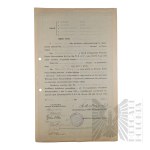 II RP - Świadectwo Ukończenia Państwowego Wyższego Kursu Nauczycielskiego Wystawione dla Włodzimierza Downara.
