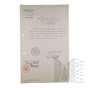 II RP - Pismo Kuratorium Okręgu Szkolnego Wileńskiego o Awansie Włodzimierza Downara na Stanowisko Nauczyciela Stałego.
