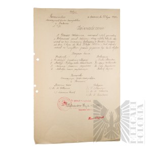 II RP - Odpis Zaświadczenia Kierownictwa Wakacyjnych Kursów Nauczycielskich w Krakowie o Odbyciu Kursu Biologicznego dla Włodzimierza Downara.