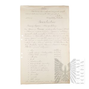 II RP - Copy of the Certificate of the State Examination Commission for Active and Not Qualified Teachers of Common Schools in Vilnius Issued to Vladimir Downar.