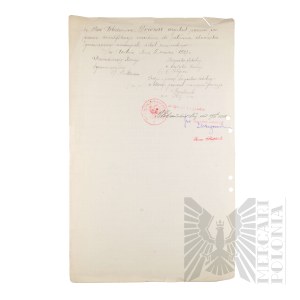 II RP - Copy of the Certificate of the State Examination Commission for Active and Not Qualified Teachers of Common Schools in Vilnius Issued to Vladimir Downar.