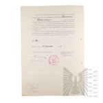 II RP - Dyplom Ukończenia Instytutu Pedagogicznego ZNP przez Włodzimierza Downara.