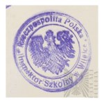 II RP - Zaświadczenie o Wykonywaniu Zawodu Nauczyciela Wystawione dla Włodzimierza Downara. Powiat Wilejski.