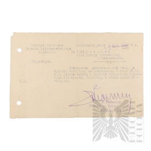II RP - Letter Informing of the Awarding of a Scholarship to Vladimir Downar.