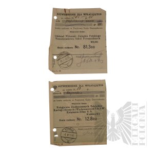 II RP - Zestaw Potwierdzeń Wpłat Dokonanych przez Jerzego Downara.
