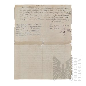 II RP - Document Letter Association of Veterans of the former Polish Army in France, Poznań, 1936.