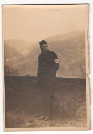 Third Reich Photograph of a Man with an Armband with a Swastika