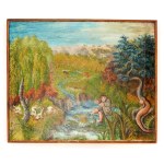 OCIEPKA Teofil (1891-1978) - Fantasy landscape. Signed oil on canvas 1966.