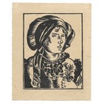 WĄSOWICZ Wacław (1891-1942) - Head of a Hutsul woman. Signed woodcut, dated. 1925.