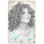 [JÊDRUSIK Kalina]. Handwritten dedication by Kalina Jędrusik, 1971, on portrait photograph.