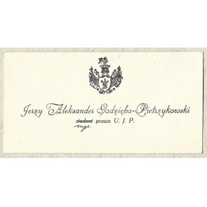 [PIETRZYKOWSKI Jerzy Aleksander]. Jerzy Aleksander Godzięba-Pietrzykowski, student práv na UP.