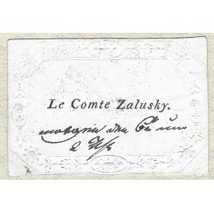 [ZAŁUSCY]. Le Comte Zalusky.