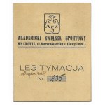 LEGITIMACY. Academic Sports Association in Lviv. Legitimation of Jadwiga Drewniewska issued on 1 II 1936 in Lviv.