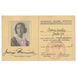 LEGITIMACY. Academic Sports Association in Lviv. Legitimation of Jadwiga Drewniewska issued on 1 II 1936 in Lviv.