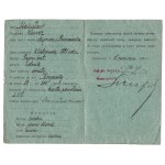 TEMPORARY ID card issued by Zarnowiec Municipality to Stanislaw Wawer dn....