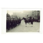 Marshal J. Pilsudski on a Chestnut on Independence Day at Saski Square in Warsaw....