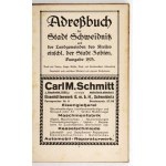 ADRESSBUCH der Stadt Schweidnitz [= Swidnica] und der Landgemeinden des Kreises einschl. der Stadt Zobten [= Sobótka]....