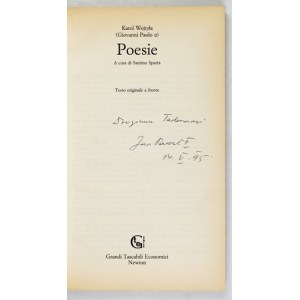 JAN Pavel II - Poesie. Řím 2000. S ručně psaným věnováním papeže.