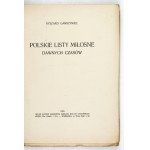 Ryszard GANSZYNIEC - Polish Love Letters of Yesteryear. Lviv, 1925. Printed by the National Printing House named after...