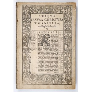New Testament from the first edition of the Bible of J. Wujka. Cracow 1599.