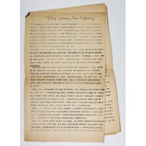 [VETULANI, Adam]. Typescript of a scholarly debate between Adam Vetulani and Rafał Taubenschlag, with a handwritten title and signature...